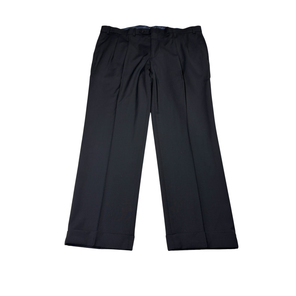 Lauren Ralph Lauren High Performance Wool Pleated Dress Pants Navy Blue 38W 30L